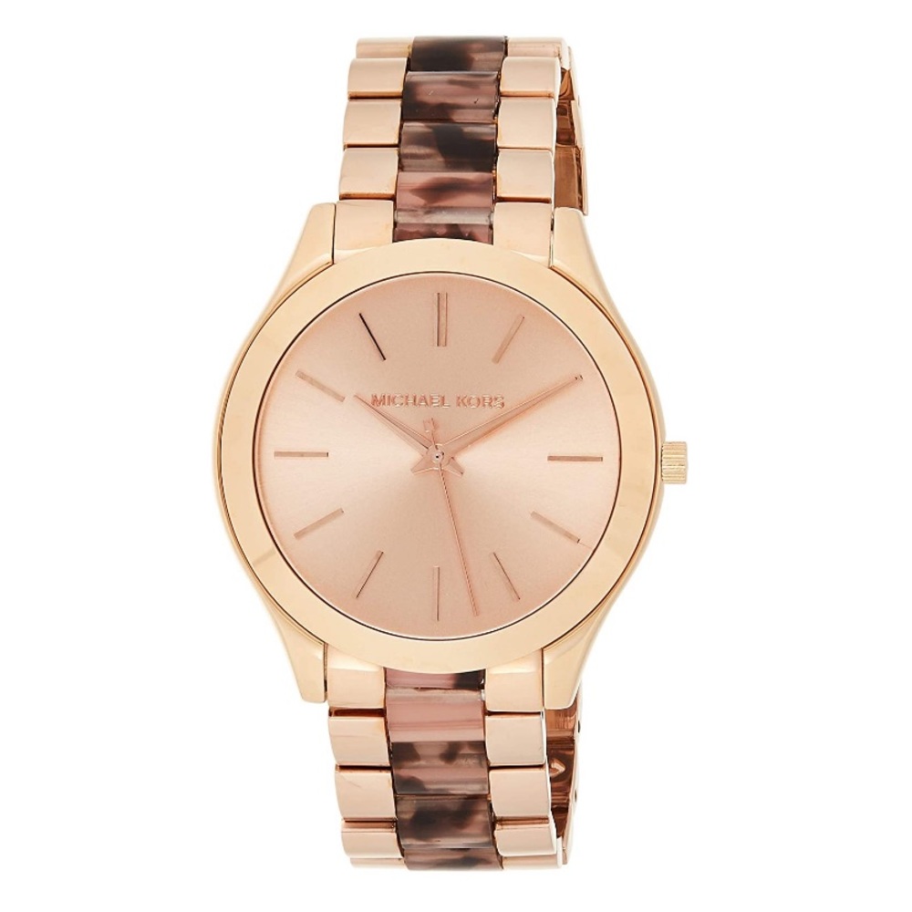 Michael Kors Slim Runway Rose Gold Tortoise Watch